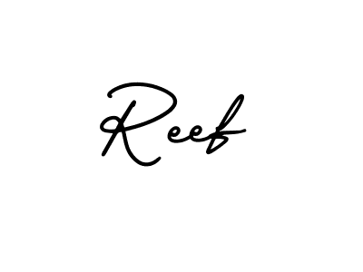 Make a beautiful signature design for name Reef. With this signature (AmerikaSignatureDemo-Regular) style, you can create a handwritten signature for free. Reef signature style 3 images and pictures png