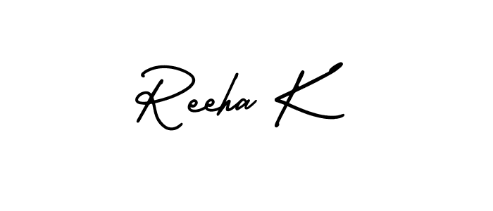 Reeha K stylish signature style. Best Handwritten Sign (AmerikaSignatureDemo-Regular) for my name. Handwritten Signature Collection Ideas for my name Reeha K. Reeha K signature style 3 images and pictures png