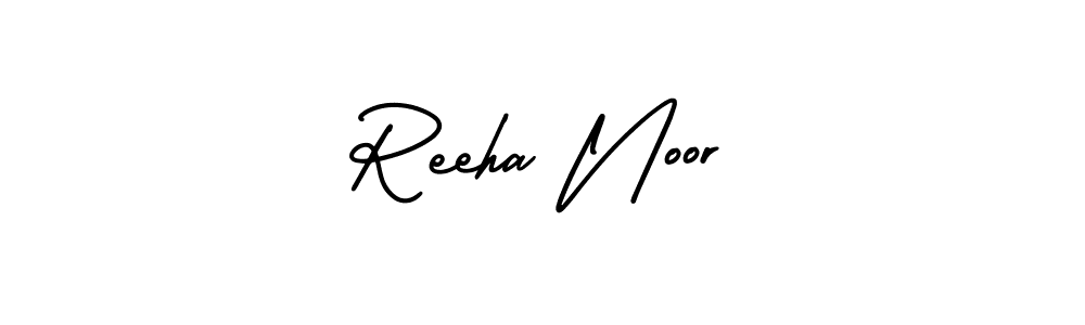 The best way (AmerikaSignatureDemo-Regular) to make a short signature is to pick only two or three words in your name. The name Reeha Noor include a total of six letters. For converting this name. Reeha Noor signature style 3 images and pictures png