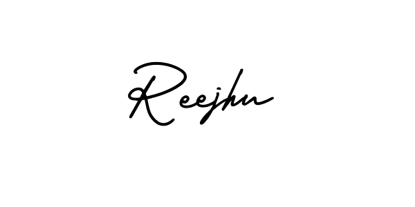 How to make Reejhu name signature. Use AmerikaSignatureDemo-Regular style for creating short signs online. This is the latest handwritten sign. Reejhu signature style 3 images and pictures png