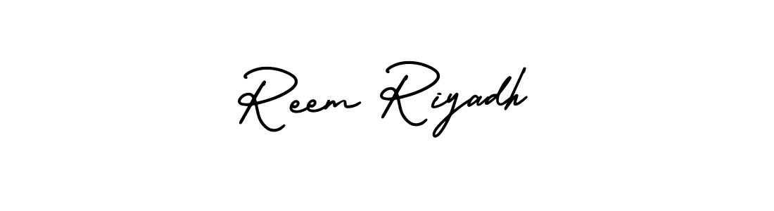 Use a signature maker to create a handwritten signature online. With this signature software, you can design (AmerikaSignatureDemo-Regular) your own signature for name Reem Riyadh. Reem Riyadh signature style 3 images and pictures png