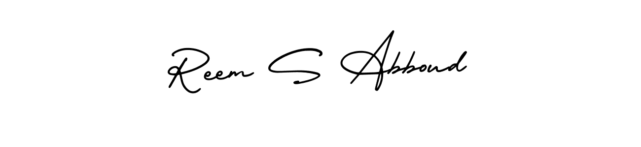 Also we have Reem S Abboud name is the best signature style. Create professional handwritten signature collection using AmerikaSignatureDemo-Regular autograph style. Reem S Abboud signature style 3 images and pictures png