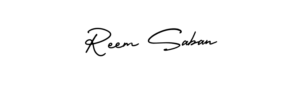 Design your own signature with our free online signature maker. With this signature software, you can create a handwritten (AmerikaSignatureDemo-Regular) signature for name Reem Saban. Reem Saban signature style 3 images and pictures png