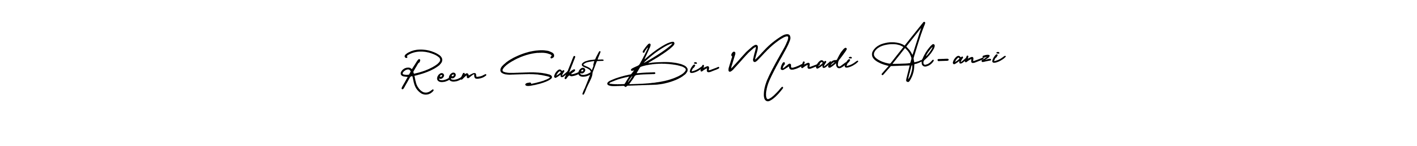 It looks lik you need a new signature style for name Reem Saket Bin Munadi Al-anzi. Design unique handwritten (AmerikaSignatureDemo-Regular) signature with our free signature maker in just a few clicks. Reem Saket Bin Munadi Al-anzi signature style 3 images and pictures png