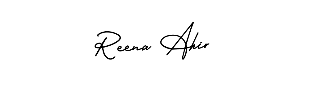 Use a signature maker to create a handwritten signature online. With this signature software, you can design (AmerikaSignatureDemo-Regular) your own signature for name Reena Ahir. Reena Ahir signature style 3 images and pictures png