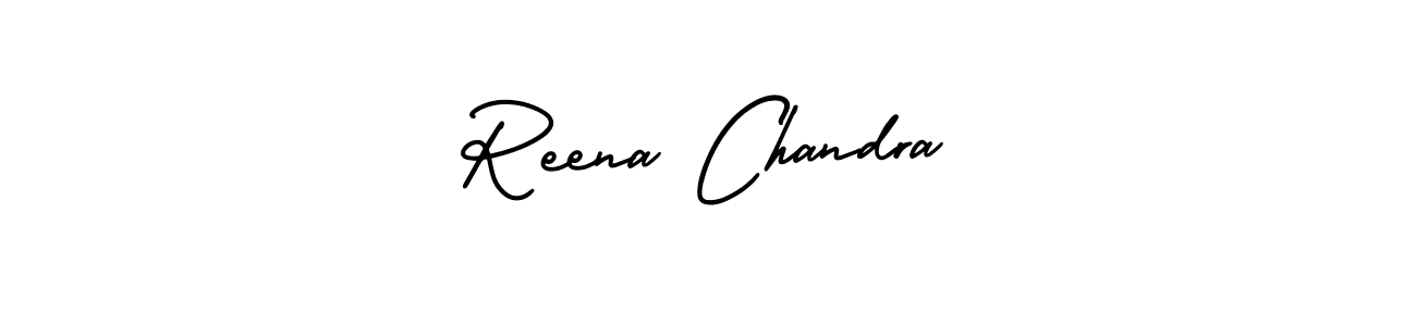 Reena Chandra stylish signature style. Best Handwritten Sign (AmerikaSignatureDemo-Regular) for my name. Handwritten Signature Collection Ideas for my name Reena Chandra. Reena Chandra signature style 3 images and pictures png