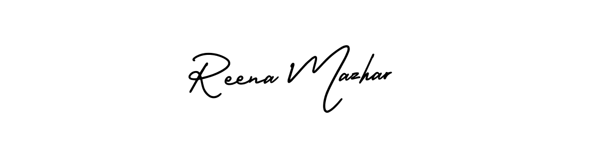 It looks lik you need a new signature style for name Reena Mazhar. Design unique handwritten (AmerikaSignatureDemo-Regular) signature with our free signature maker in just a few clicks. Reena Mazhar signature style 3 images and pictures png