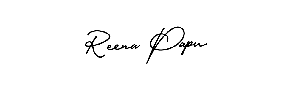 Design your own signature with our free online signature maker. With this signature software, you can create a handwritten (AmerikaSignatureDemo-Regular) signature for name Reena Papu. Reena Papu signature style 3 images and pictures png