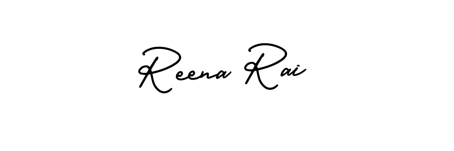 How to make Reena Rai name signature. Use AmerikaSignatureDemo-Regular style for creating short signs online. This is the latest handwritten sign. Reena Rai signature style 3 images and pictures png