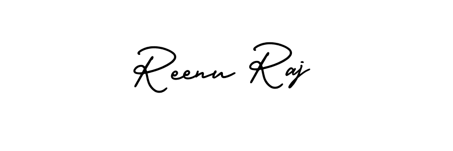 AmerikaSignatureDemo-Regular is a professional signature style that is perfect for those who want to add a touch of class to their signature. It is also a great choice for those who want to make their signature more unique. Get Reenu Raj name to fancy signature for free. Reenu Raj signature style 3 images and pictures png