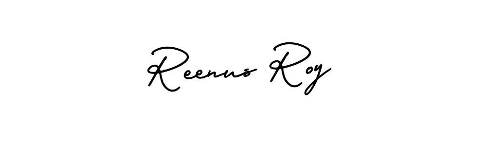 How to Draw Reenus Roy signature style? AmerikaSignatureDemo-Regular is a latest design signature styles for name Reenus Roy. Reenus Roy signature style 3 images and pictures png