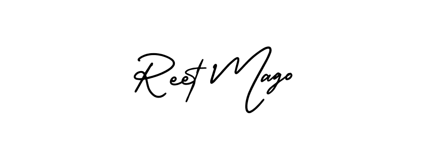 How to Draw Reet Mago signature style? AmerikaSignatureDemo-Regular is a latest design signature styles for name Reet Mago. Reet Mago signature style 3 images and pictures png