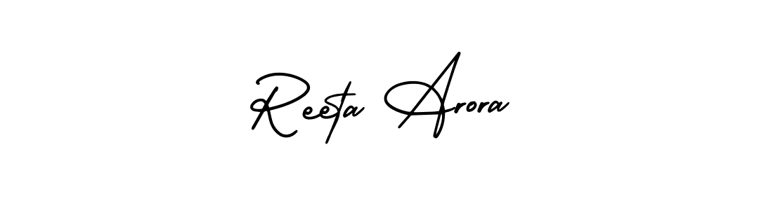 Make a short Reeta Arora signature style. Manage your documents anywhere anytime using AmerikaSignatureDemo-Regular. Create and add eSignatures, submit forms, share and send files easily. Reeta Arora signature style 3 images and pictures png