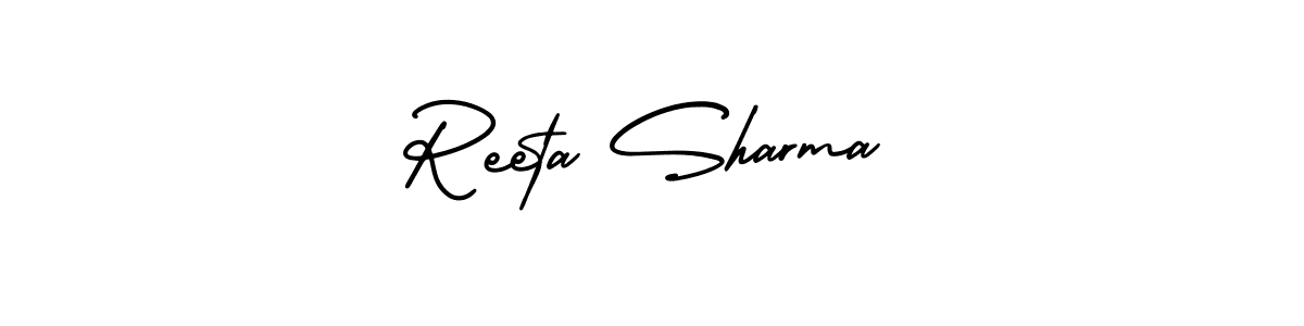 How to make Reeta Sharma name signature. Use AmerikaSignatureDemo-Regular style for creating short signs online. This is the latest handwritten sign. Reeta Sharma signature style 3 images and pictures png