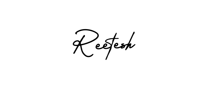 Use a signature maker to create a handwritten signature online. With this signature software, you can design (AmerikaSignatureDemo-Regular) your own signature for name Reetesh. Reetesh signature style 3 images and pictures png