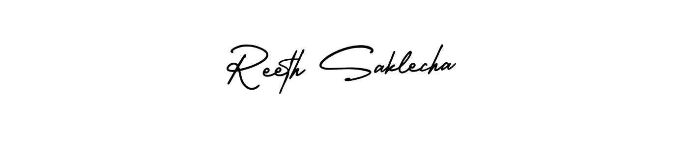 Reeth Saklecha stylish signature style. Best Handwritten Sign (AmerikaSignatureDemo-Regular) for my name. Handwritten Signature Collection Ideas for my name Reeth Saklecha. Reeth Saklecha signature style 3 images and pictures png
