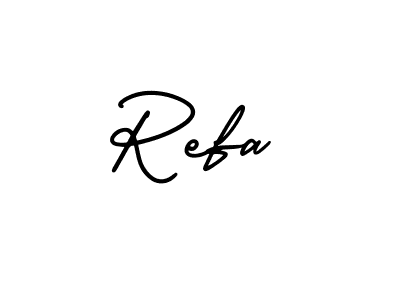 How to make Refa name signature. Use AmerikaSignatureDemo-Regular style for creating short signs online. This is the latest handwritten sign. Refa signature style 3 images and pictures png