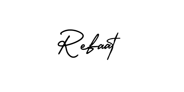 Make a beautiful signature design for name Refaat. With this signature (AmerikaSignatureDemo-Regular) style, you can create a handwritten signature for free. Refaat signature style 3 images and pictures png