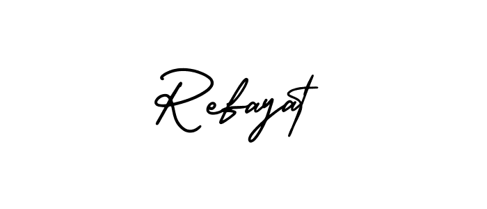 Use a signature maker to create a handwritten signature online. With this signature software, you can design (AmerikaSignatureDemo-Regular) your own signature for name Refayat. Refayat signature style 3 images and pictures png