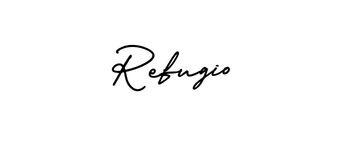 How to make Refugio signature? AmerikaSignatureDemo-Regular is a professional autograph style. Create handwritten signature for Refugio name. Refugio signature style 3 images and pictures png