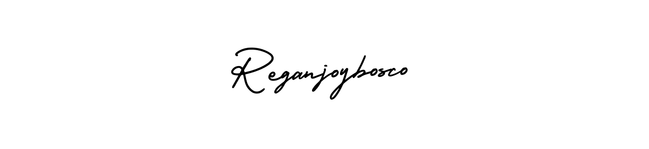 The best way (AmerikaSignatureDemo-Regular) to make a short signature is to pick only two or three words in your name. The name Reganjoybosco include a total of six letters. For converting this name. Reganjoybosco signature style 3 images and pictures png