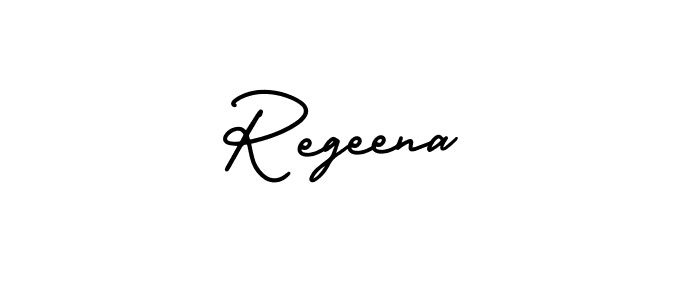 The best way (AmerikaSignatureDemo-Regular) to make a short signature is to pick only two or three words in your name. The name Regeena include a total of six letters. For converting this name. Regeena signature style 3 images and pictures png