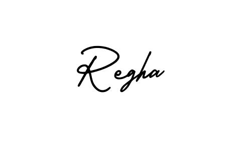 How to make Regha name signature. Use AmerikaSignatureDemo-Regular style for creating short signs online. This is the latest handwritten sign. Regha signature style 3 images and pictures png