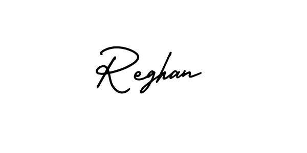 Use a signature maker to create a handwritten signature online. With this signature software, you can design (AmerikaSignatureDemo-Regular) your own signature for name Reghan. Reghan signature style 3 images and pictures png