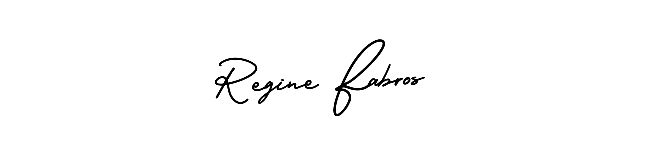 You should practise on your own different ways (AmerikaSignatureDemo-Regular) to write your name (Regine Fabros) in signature. don't let someone else do it for you. Regine Fabros signature style 3 images and pictures png