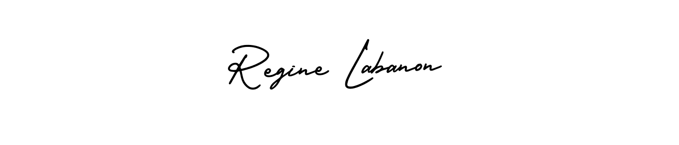 Use a signature maker to create a handwritten signature online. With this signature software, you can design (AmerikaSignatureDemo-Regular) your own signature for name Regine Labanon. Regine Labanon signature style 3 images and pictures png