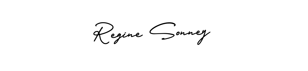 How to Draw Regine Sonney signature style? AmerikaSignatureDemo-Regular is a latest design signature styles for name Regine Sonney. Regine Sonney signature style 3 images and pictures png