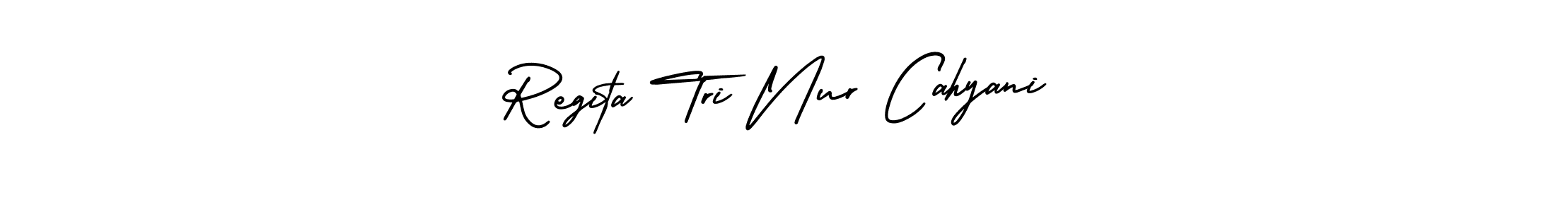 Create a beautiful signature design for name Regita Tri Nur Cahyani. With this signature (AmerikaSignatureDemo-Regular) fonts, you can make a handwritten signature for free. Regita Tri Nur Cahyani signature style 3 images and pictures png