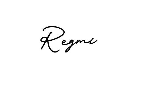 You should practise on your own different ways (AmerikaSignatureDemo-Regular) to write your name (Regmi) in signature. don't let someone else do it for you. Regmi signature style 3 images and pictures png