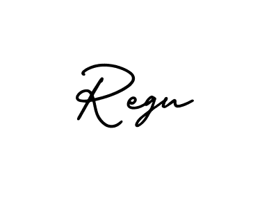Create a beautiful signature design for name Regu. With this signature (AmerikaSignatureDemo-Regular) fonts, you can make a handwritten signature for free. Regu signature style 3 images and pictures png
