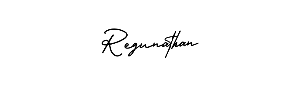 Use a signature maker to create a handwritten signature online. With this signature software, you can design (AmerikaSignatureDemo-Regular) your own signature for name Regunathan. Regunathan signature style 3 images and pictures png
