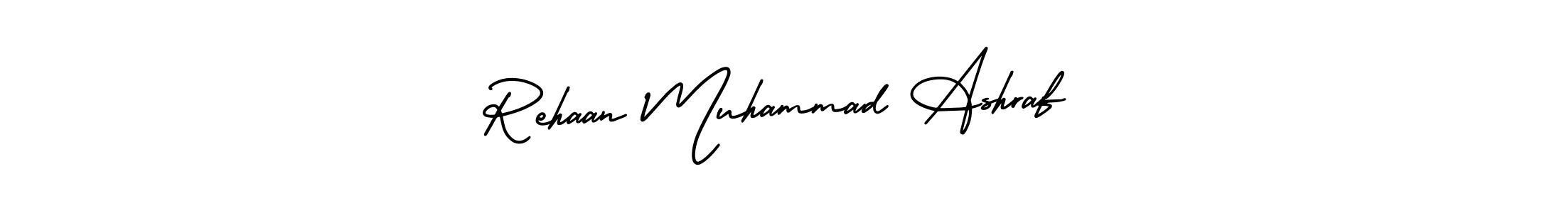 You should practise on your own different ways (AmerikaSignatureDemo-Regular) to write your name (Rehaan Muhammad Ashraf) in signature. don't let someone else do it for you. Rehaan Muhammad Ashraf signature style 3 images and pictures png