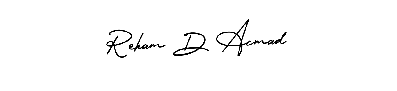 How to Draw Reham D Acmad signature style? AmerikaSignatureDemo-Regular is a latest design signature styles for name Reham D Acmad. Reham D Acmad signature style 3 images and pictures png