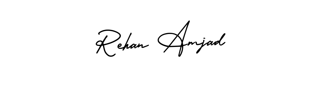 Make a beautiful signature design for name Rehan Amjad. With this signature (AmerikaSignatureDemo-Regular) style, you can create a handwritten signature for free. Rehan Amjad signature style 3 images and pictures png