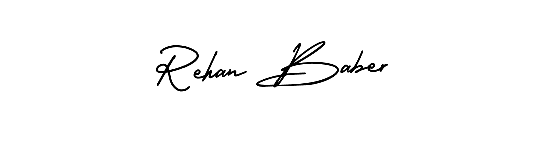 Make a short Rehan Baber signature style. Manage your documents anywhere anytime using AmerikaSignatureDemo-Regular. Create and add eSignatures, submit forms, share and send files easily. Rehan Baber signature style 3 images and pictures png