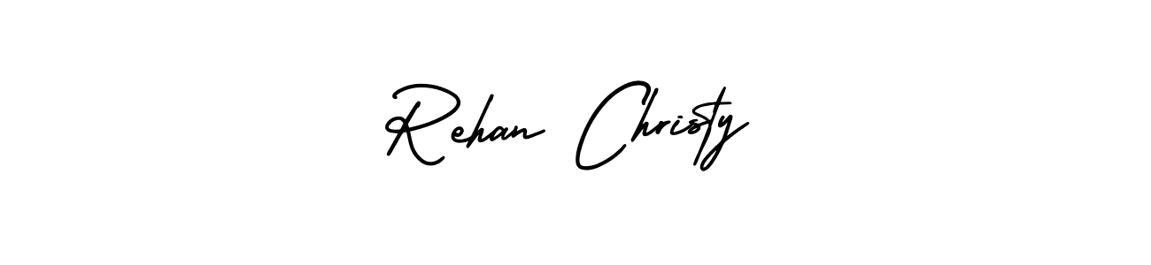 Similarly AmerikaSignatureDemo-Regular is the best handwritten signature design. Signature creator online .You can use it as an online autograph creator for name Rehan Christy. Rehan Christy signature style 3 images and pictures png