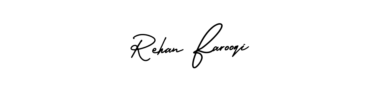 How to make Rehan Farooqi name signature. Use AmerikaSignatureDemo-Regular style for creating short signs online. This is the latest handwritten sign. Rehan Farooqi signature style 3 images and pictures png