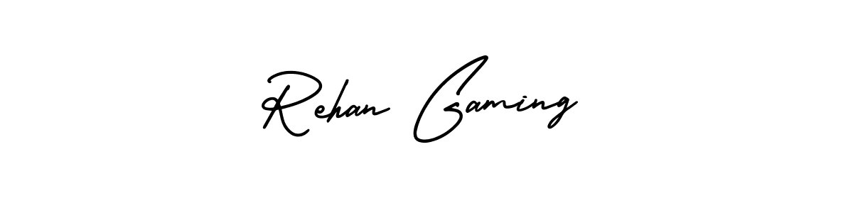 It looks lik you need a new signature style for name Rehan Gaming. Design unique handwritten (AmerikaSignatureDemo-Regular) signature with our free signature maker in just a few clicks. Rehan Gaming signature style 3 images and pictures png