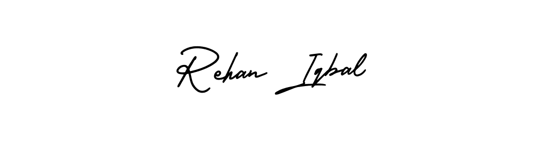 The best way (AmerikaSignatureDemo-Regular) to make a short signature is to pick only two or three words in your name. The name Rehan Iqbal include a total of six letters. For converting this name. Rehan Iqbal signature style 3 images and pictures png