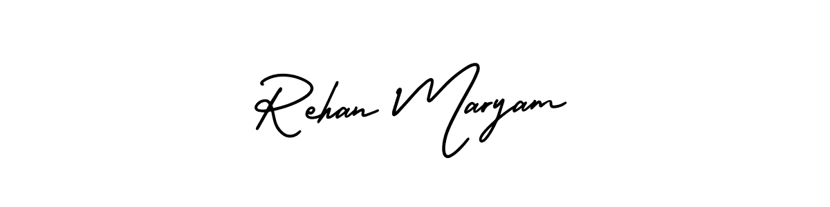 Also You can easily find your signature by using the search form. We will create Rehan Maryam name handwritten signature images for you free of cost using AmerikaSignatureDemo-Regular sign style. Rehan Maryam signature style 3 images and pictures png