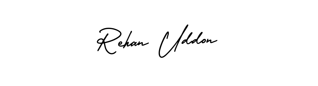 Make a beautiful signature design for name Rehan Uddon. With this signature (AmerikaSignatureDemo-Regular) style, you can create a handwritten signature for free. Rehan Uddon signature style 3 images and pictures png
