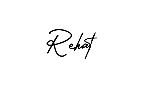 How to make Rehat signature? AmerikaSignatureDemo-Regular is a professional autograph style. Create handwritten signature for Rehat name. Rehat signature style 3 images and pictures png