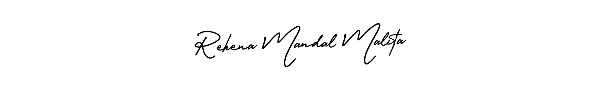 Rehena Mandal Malita stylish signature style. Best Handwritten Sign (AmerikaSignatureDemo-Regular) for my name. Handwritten Signature Collection Ideas for my name Rehena Mandal Malita. Rehena Mandal Malita signature style 3 images and pictures png