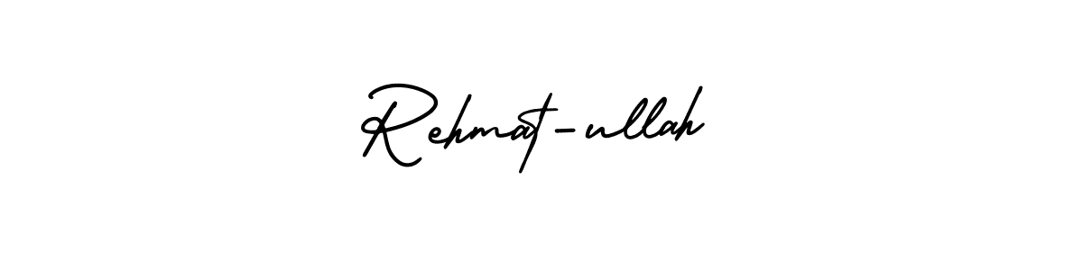 How to make Rehmat-ullah name signature. Use AmerikaSignatureDemo-Regular style for creating short signs online. This is the latest handwritten sign. Rehmat-ullah signature style 3 images and pictures png