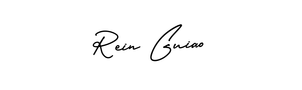 It looks lik you need a new signature style for name Rein Guiao. Design unique handwritten (AmerikaSignatureDemo-Regular) signature with our free signature maker in just a few clicks. Rein Guiao signature style 3 images and pictures png