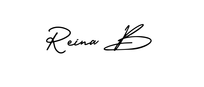 This is the best signature style for the Reina B name. Also you like these signature font (AmerikaSignatureDemo-Regular). Mix name signature. Reina B signature style 3 images and pictures png